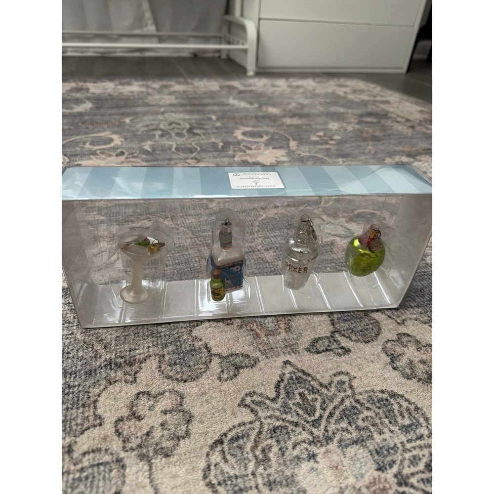 Dept 56 Tiny Trimmings Mini Glass Ornaments Cocktails Alcohol Beverage Bar